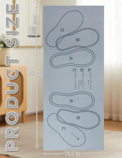 Squat Mat with Foot Position,Large Squat Target Pad 30'' X 13.8'',4mm Thickness Squat Mat Foot Positioning, Exercise Mat for Squats, Leg and Abdominal Workouts