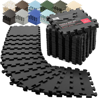 Gym Mats Set - EVA Interlocking Foam Floor Tiles Workout Mat Puzzle