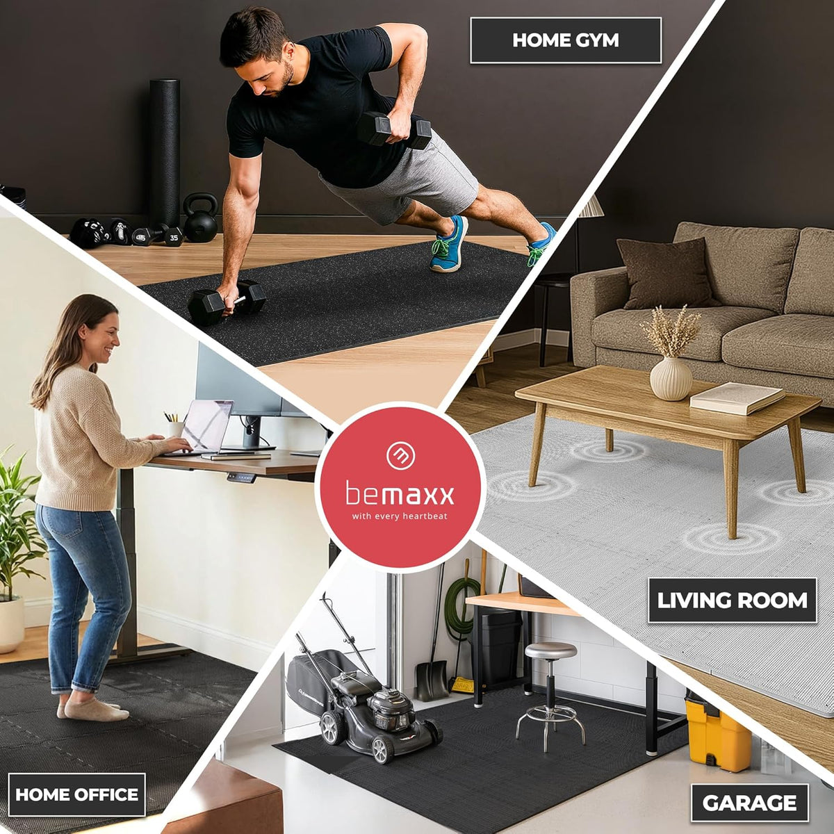 Gym Mats Set - EVA Interlocking Foam Floor Tiles Workout Mat Puzzle