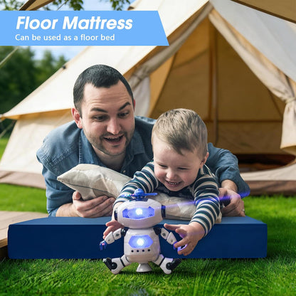 3 Inch Memory Foam Camping Pad, Camping Essentials Roll Up Floor Mat for Car Camping, Cot, Tent, Truck, Travel and Guest Use, Non-Slip Waterproof Bottom, Removable Cover