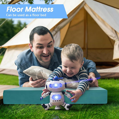 3 Inch Memory Foam Camping Pad, Camping Essentials Roll Up Floor Mat for Car Camping, Cot, Tent, Truck, Travel and Guest Use, Non-Slip Waterproof Bottom, Removable Cover