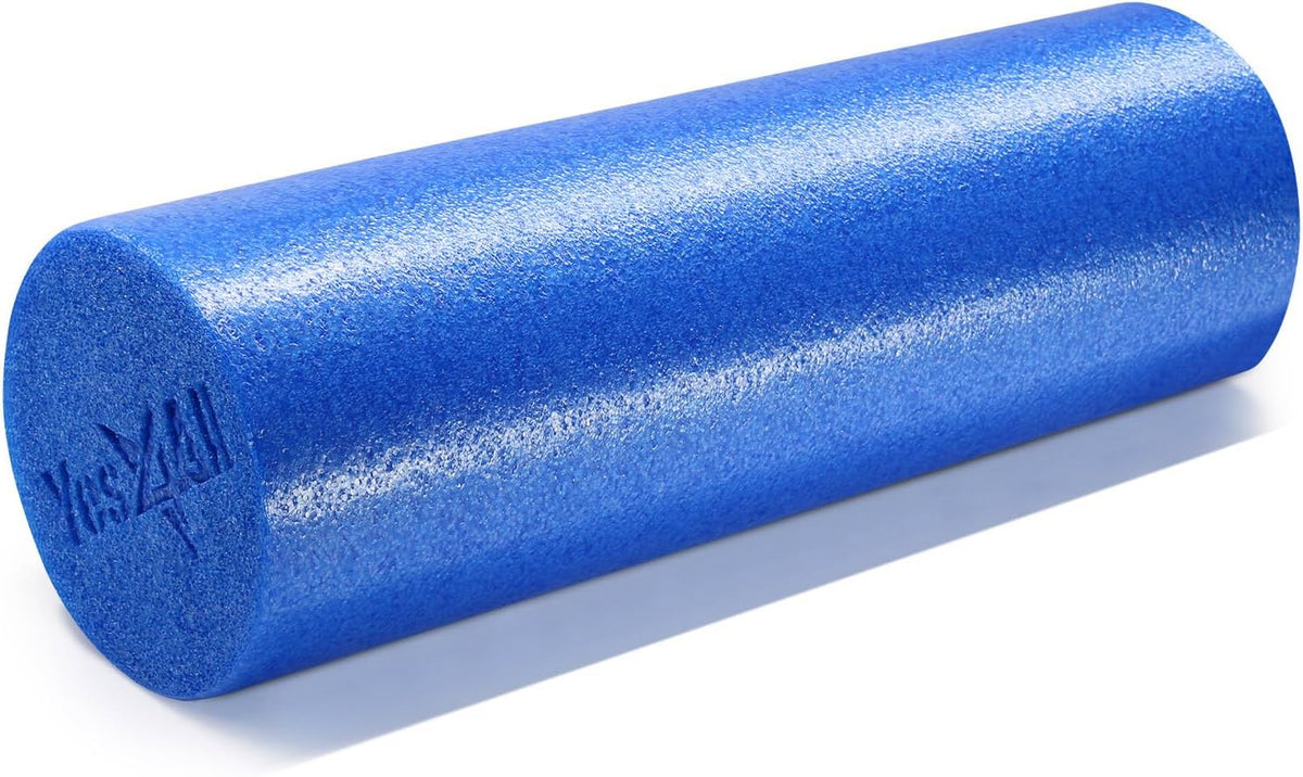 Medium Firm Round PE Foam Roller 12, 18, 24, 36 Inches for Pilates, Yoga, Stretching, Balance & Core Exercises