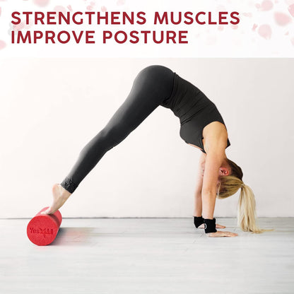 Medium Firm Round PE Foam Roller 12, 18, 24, 36 Inches for Pilates, Yoga, Stretching, Balance & Core Exercises