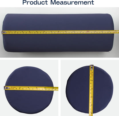 Neck Roll Pillow, Memory Foam Neck Support Pillows, Round Neck Pillows, Cylinder Bolster Pillows for Bed, Couch, and Yoga, Removable Washable Cover,18 * 4.1 * 4.1inch (Cool-Blue)