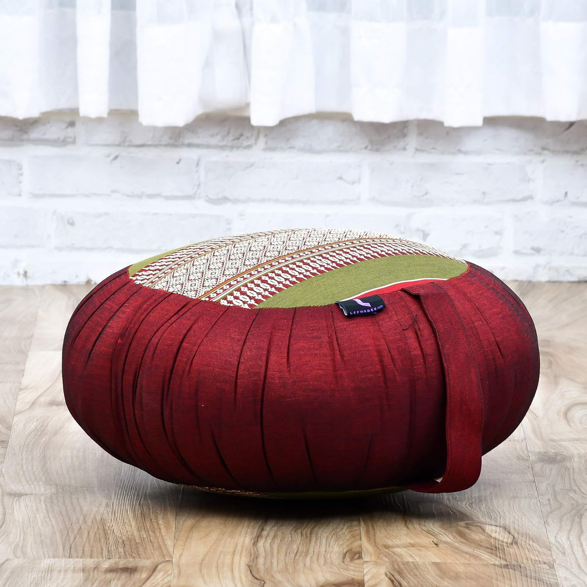 Meditation Cushion Set – 1 Round Zafu Meditation Pillow and 1 Square Roll-Up Zabuton Meditation Mat, Pillows Bundle Filled with Kapok