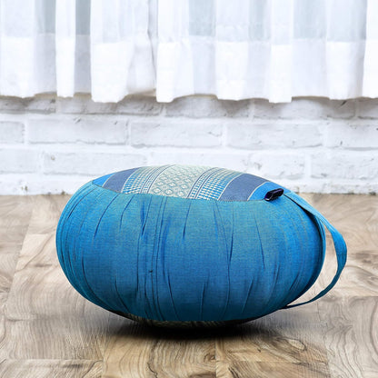 Meditation Cushion Set – 1 Round Zafu Meditation Pillow and 1 Square Roll-Up Zabuton Meditation Mat, Pillows Bundle Filled with Kapok