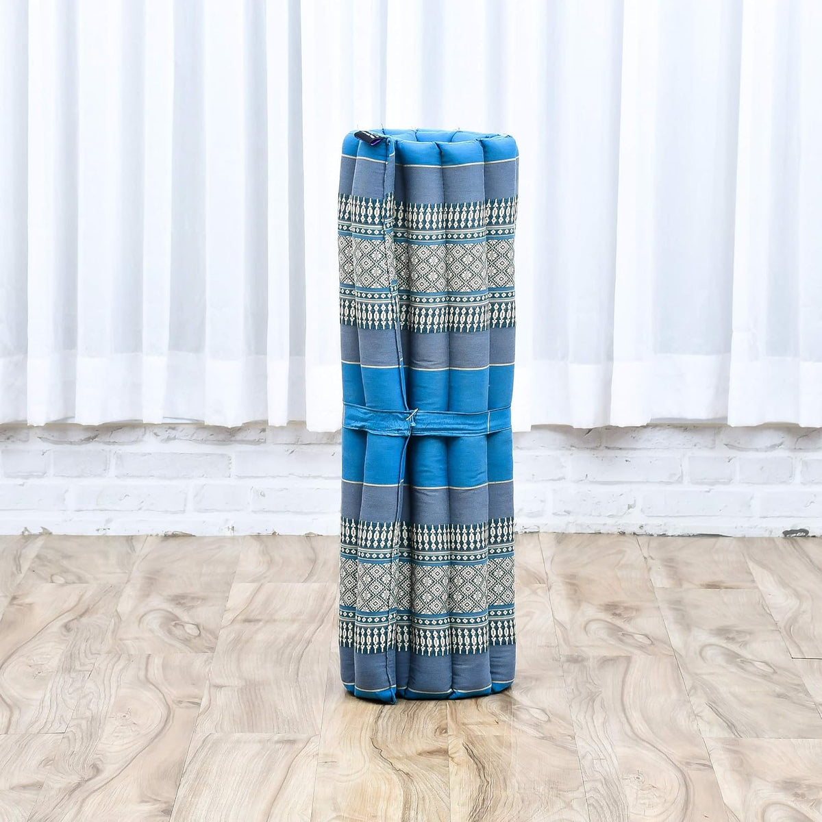 Meditation Cushion Set – 1 Round Zafu Meditation Pillow and 1 Square Roll-Up Zabuton Meditation Mat, Pillows Bundle Filled with Kapok