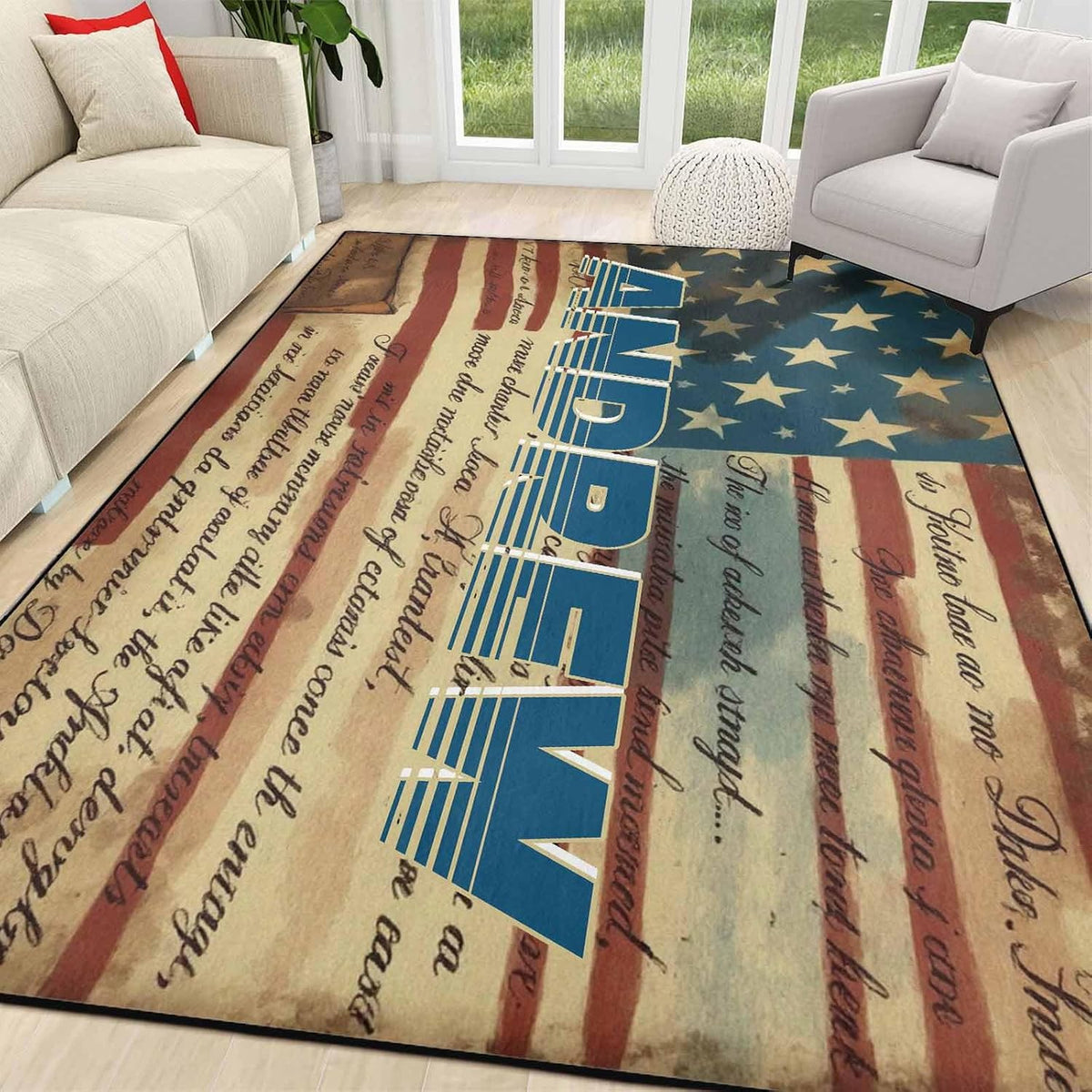 Personalized Family Name Initials Monogram Pink Rug, Shining Butterfly Printed Carpets for Girls Kids Butterfly Theme Living Room Indoor Bedroom Decor 5'×7' Soft Polyester Yoga Mat