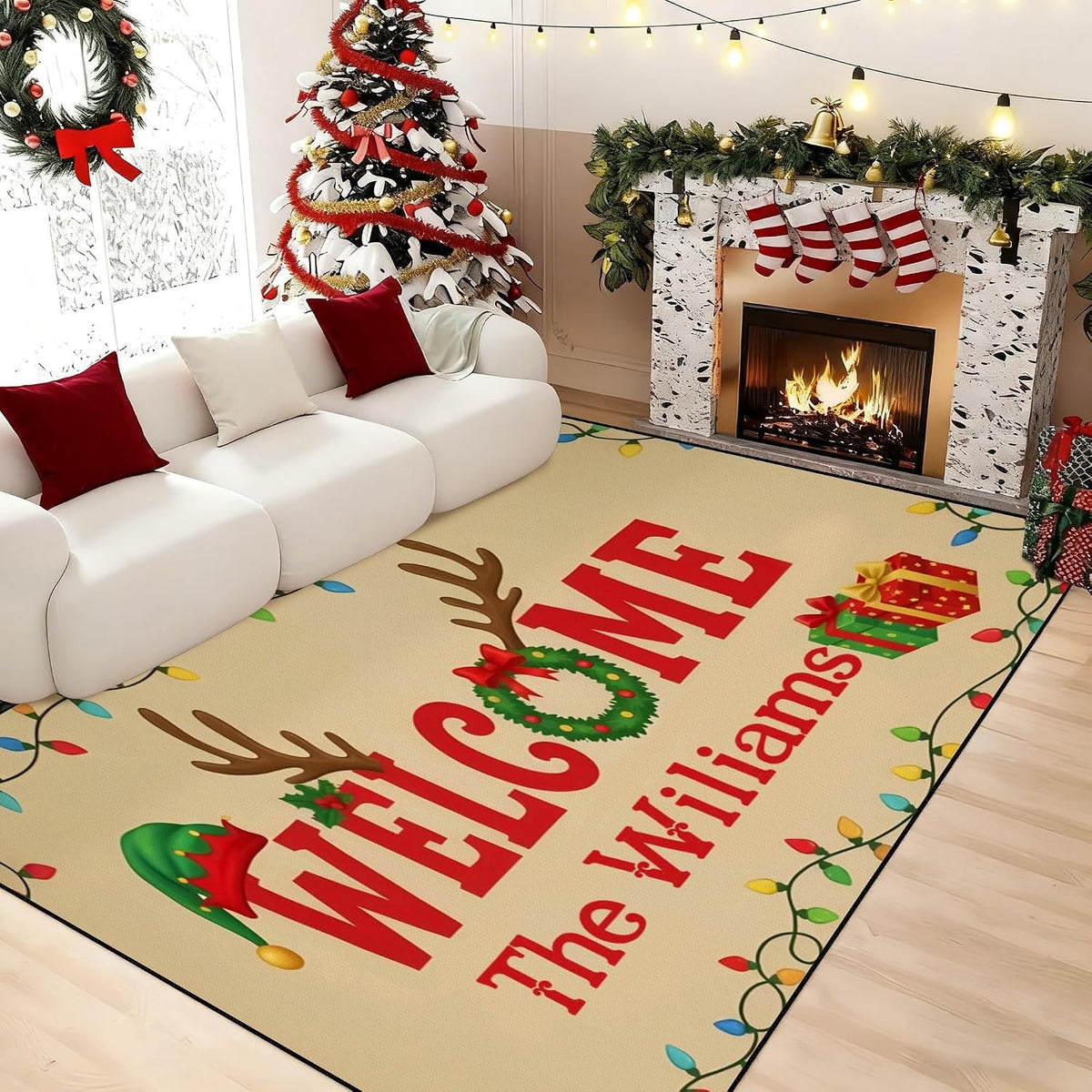 Personalized Family Name Initials Monogram Pink Rug, Shining Butterfly Printed Carpets for Girls Kids Butterfly Theme Living Room Indoor Bedroom Decor 5'×7' Soft Polyester Yoga Mat