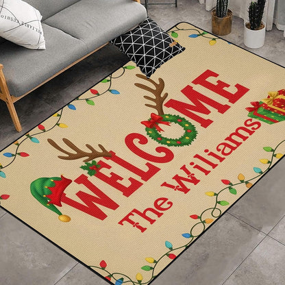 Personalized Family Name Initials Monogram Pink Rug, Shining Butterfly Printed Carpets for Girls Kids Butterfly Theme Living Room Indoor Bedroom Decor 5'×7' Soft Polyester Yoga Mat
