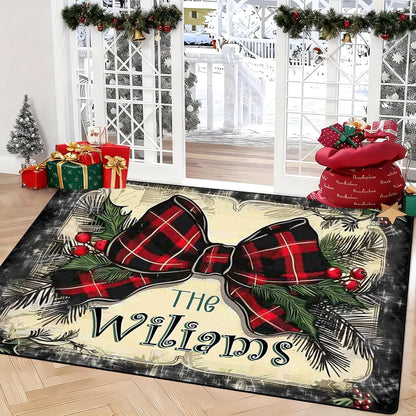 Personalized Family Name Initials Monogram Pink Rug, Shining Butterfly Printed Carpets for Girls Kids Butterfly Theme Living Room Indoor Bedroom Decor 5'×7' Soft Polyester Yoga Mat