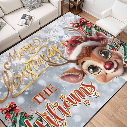 Personalized Family Name Initials Monogram Pink Rug, Shining Butterfly Printed Carpets for Girls Kids Butterfly Theme Living Room Indoor Bedroom Decor 5'×7' Soft Polyester Yoga Mat