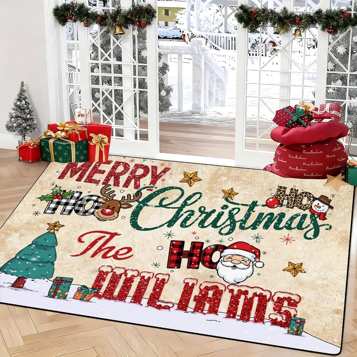 Personalized Family Name Initials Monogram Pink Rug, Shining Butterfly Printed Carpets for Girls Kids Butterfly Theme Living Room Indoor Bedroom Decor 5'×7' Soft Polyester Yoga Mat