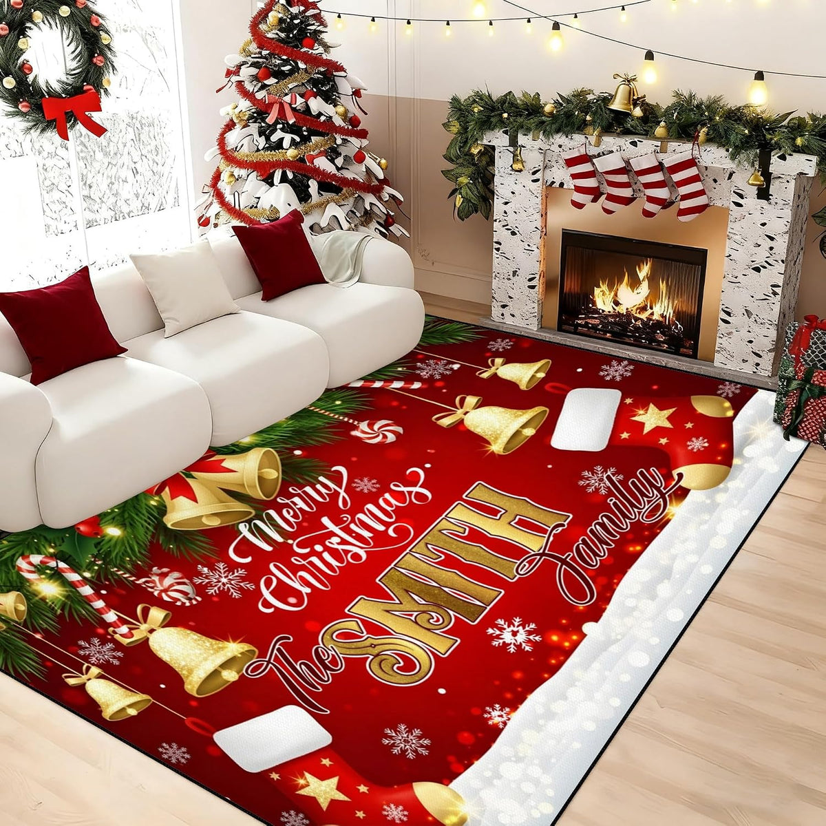 Personalized Family Name Initials Monogram Pink Rug, Shining Butterfly Printed Carpets for Girls Kids Butterfly Theme Living Room Indoor Bedroom Decor 5'×7' Soft Polyester Yoga Mat