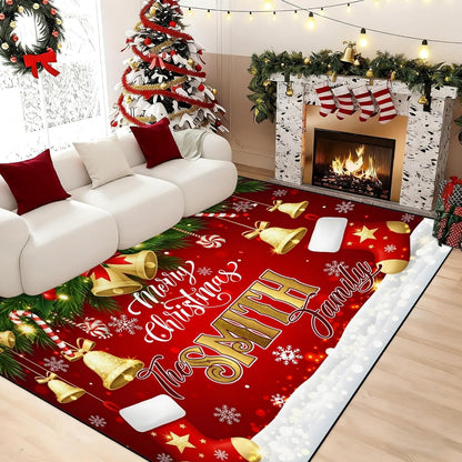 Personalized Family Name Initials Monogram Pink Rug, Shining Butterfly Printed Carpets for Girls Kids Butterfly Theme Living Room Indoor Bedroom Decor 5'×7' Soft Polyester Yoga Mat