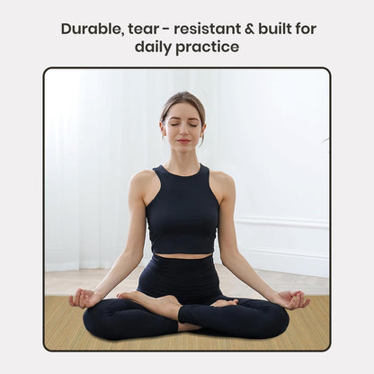 LFH Home Handmade Straw Yoga Mat For Exercise, Workout, Fitness - Perfect Heavy Quality Eco Friendly Natural Straw Reversible Yoga Mat for Men & Women - 72x24 Inch