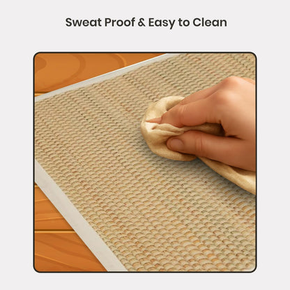 LFH Home Handmade Straw Yoga Mat For Exercise, Workout, Fitness - Perfect Heavy Quality Eco Friendly Natural Straw Reversible Yoga Mat for Men & Women - 72x24 Inch