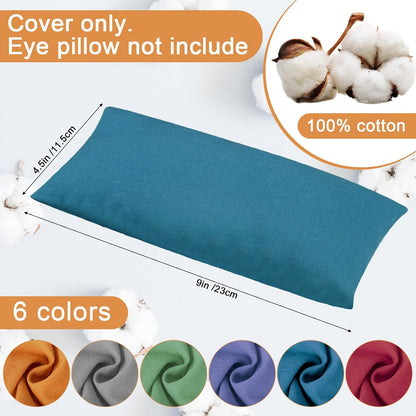 6 Pack Cotton Eye Pillow Cover, for Zipper Yoga Spa