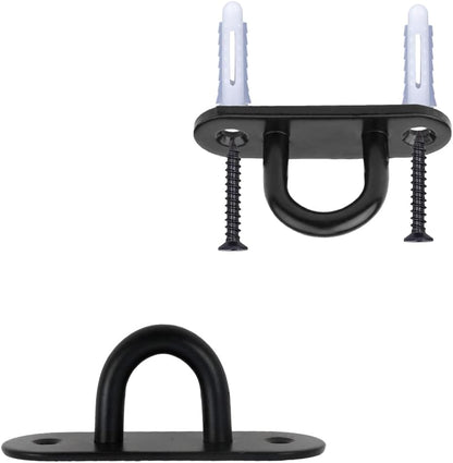 Stainless Steel Ceiling Hooks Pad Eyes Plate 4pcs 2.4" Heavy Duty Hardware Hooks with Screws and Plastic Anchors Wall Mount Top Hook Hanging for Yoga Hammock Boat Sandbag Plant Basket