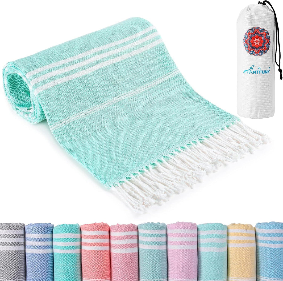 Antfuny Turkish Beach Towels Vacation Quick Dry Sand Free Oversized Bath Pool Swim Towel Extra Large XL Blanket Adult Travel Cruise Accessories