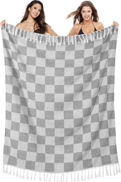 Antfuny Turkish Beach Towels Vacation Quick Dry Sand Free Oversized Bath Pool Swim Towel Extra Large XL Blanket Adult Travel Cruise Accessories