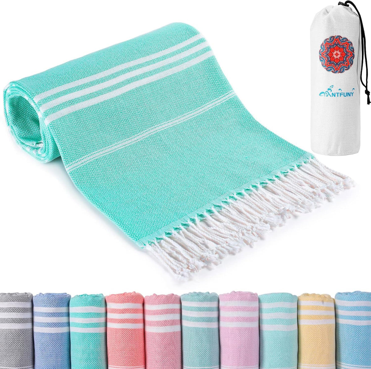 Antfuny Turkish Beach Towels Vacation Quick Dry Sand Free Oversized Bath Pool Swim Towel Extra Large XL Blanket Adult Travel Cruise Accessories