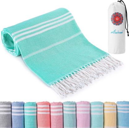 Antfuny Turkish Beach Towels Vacation Quick Dry Sand Free Oversized Bath Pool Swim Towel Extra Large XL Blanket Adult Travel Cruise Accessories