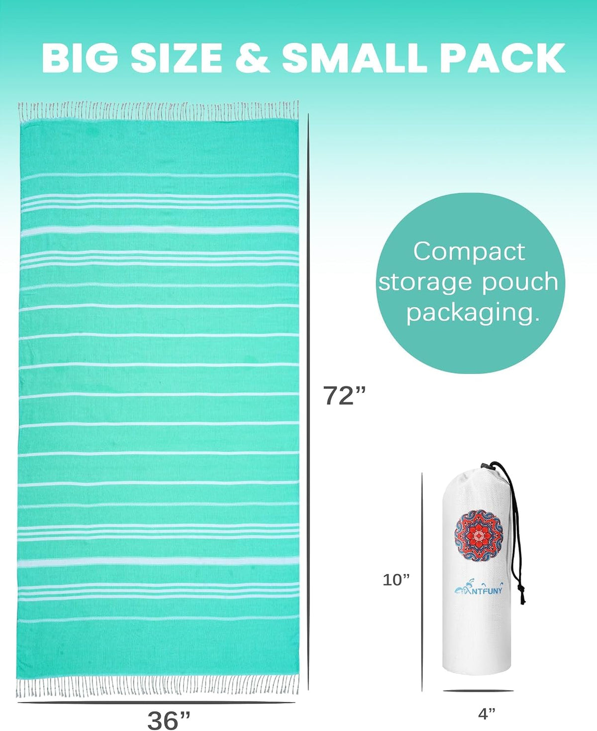Antfuny Turkish Beach Towels Vacation Quick Dry Sand Free Oversized Bath Pool Swim Towel Extra Large XL Blanket Adult Travel Cruise Accessories
