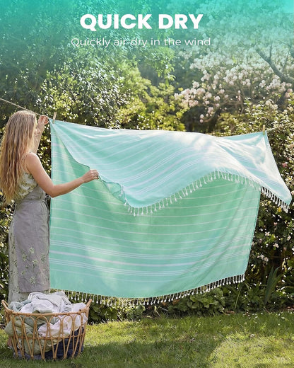 Antfuny Turkish Beach Towels Vacation Quick Dry Sand Free Oversized Bath Pool Swim Towel Extra Large XL Blanket Adult Travel Cruise Accessories