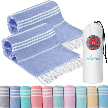 Antfuny Turkish Beach Towels Vacation Quick Dry Sand Free Oversized Bath Pool Swim Towel Extra Large XL Blanket Adult Travel Cruise Accessories