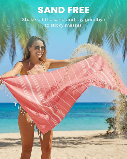 Antfuny Turkish Beach Towels Vacation Quick Dry Sand Free Oversized Bath Pool Swim Towel Extra Large XL Blanket Adult Travel Cruise Accessories