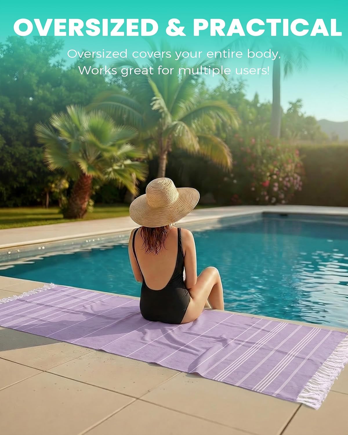 Antfuny Turkish Beach Towels Vacation Quick Dry Sand Free Oversized Bath Pool Swim Towel Extra Large XL Blanket Adult Travel Cruise Accessories