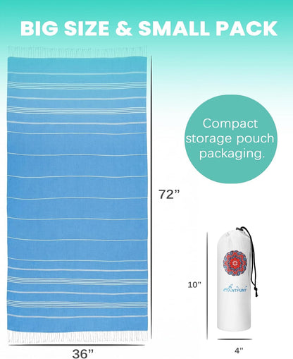 Antfuny Turkish Beach Towels Vacation Quick Dry Sand Free Oversized Bath Pool Swim Towel Extra Large XL Blanket Adult Travel Cruise Accessories