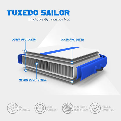 Inflatable Gymnastics Tumbling Mat Tumble Track Thickness Floor Mat With Electric Air Pump for Gymnastics/Training/Home/Cheerleading/Water/Gym/Yoga