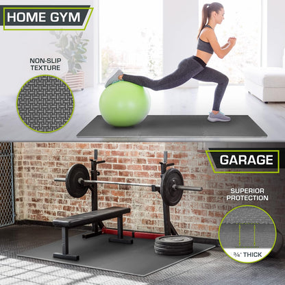 Weaved Pattern Extra Thick Exercise Puzzle Mat ¾-inch, EVA Foam Interlocking Tiles for Protective, Cushioned Flooring for Home and Gym Equipment; Grey, 24 SQ FT, 6 Tiles