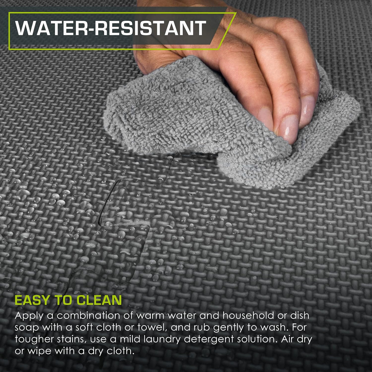 Weaved Pattern Extra Thick Exercise Puzzle Mat ¾-inch, EVA Foam Interlocking Tiles for Protective, Cushioned Flooring for Home and Gym Equipment; Grey, 24 SQ FT, 6 Tiles