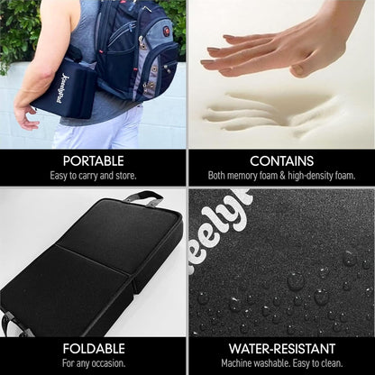 KneelyPad | Kneeling Pad for Gardening, Exercise, Cleaning, & Mechanic Work | Extra Thick Memory Foam Knee Cushion for Gardening & More with Washable Cover | Foldable Knee Pad with Handle