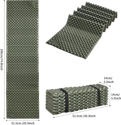 Foam Camping Pads for Hiking, Ultralight Closed Cell Mattress, Waterproof Soft Mat for Adults, Wide Picnic Yoga Mats, Folding Sleeping Pad for Outdoor Backpacking