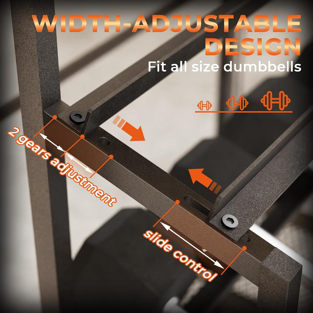 Dumbbell Rack with Wheels, Adjustable Heavy Duty Weight Stand for Dumbbells Kettlebells, Multi-Purpose Home Gym Storage Organizer for Yoga Mat Foam Roller, Workout Equipment Storage Rack