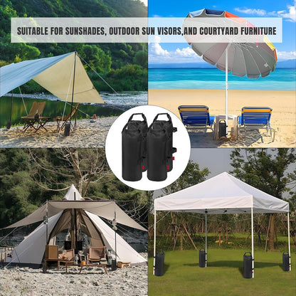 Heavy Duty Sand Bags for Canopy Legs (Set of 4) – 1680D Waterproof Oxford Fabric with Upgraded Hook & Loop Straps – Ideal Weights for Tent, Gazebo, Bounce House