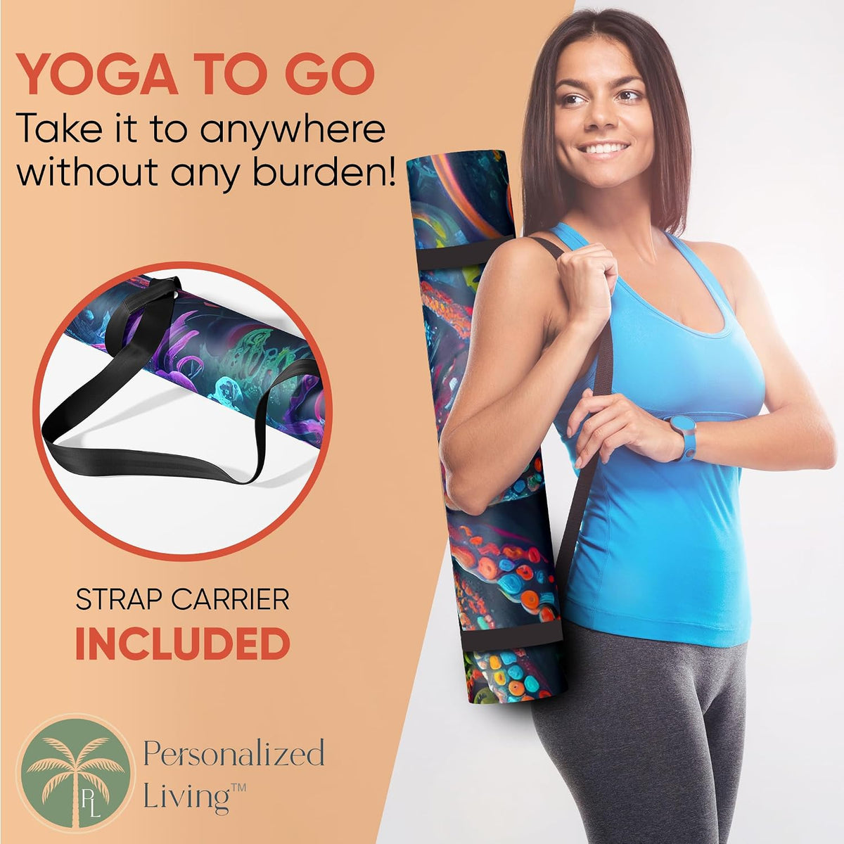 Yoga Mat, Personalized Non-Slip Natural Rubber Mat 4mm