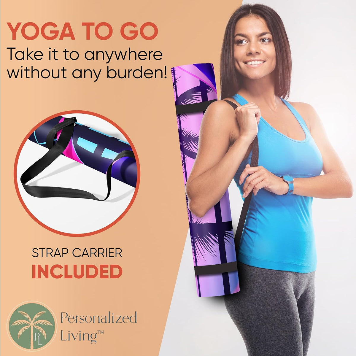Yoga Mat, Personalized Non-Slip Natural Rubber Mat 4mm
