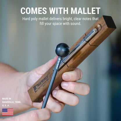 Chimes Energy Chime, Single Note –– MADE IN U.S.A. –– For Meditation, Classrooms, Sound Healing or Yoga, Includes Mallet