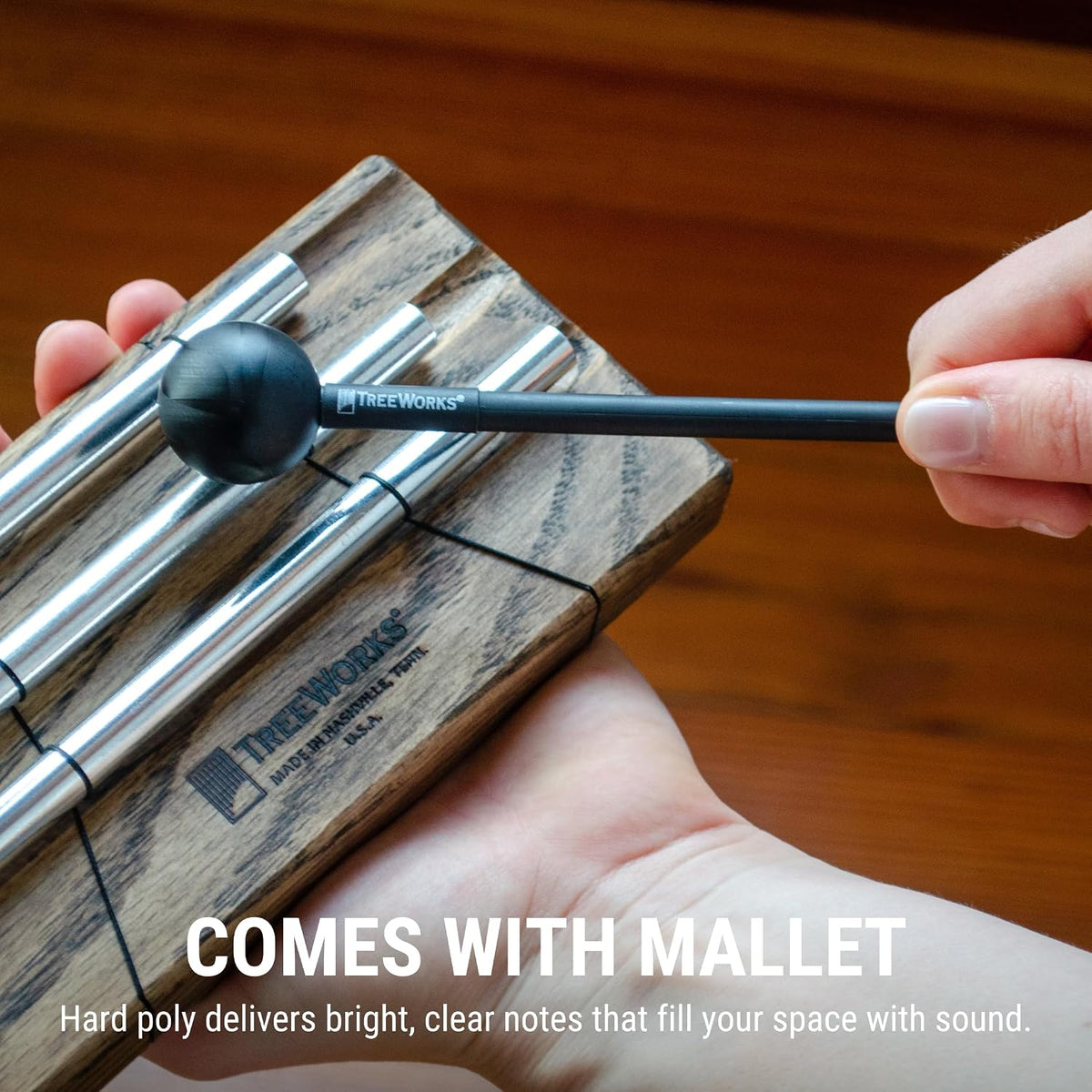 Chimes Energy Chime, Single Note –– MADE IN U.S.A. –– For Meditation, Classrooms, Sound Healing or Yoga, Includes Mallet