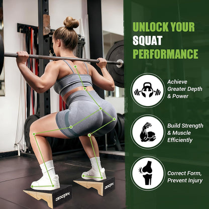Squat Wedge Block, 1800 LBS Capacity, Wooden Squat Wedge for Heel Elevation