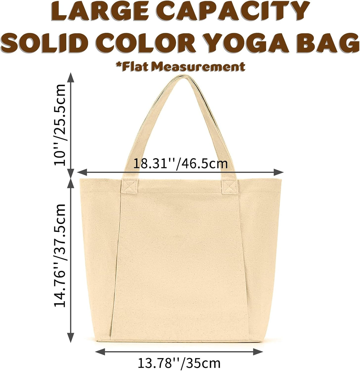 Yoga Mat Carrier, Gym Bag With Yoga Mat Holder, Women Canvas Tote With Shoulder Strap For Pilates, Travel, Office, Sports, Workout And Beach – Inner Zippered Pocket, Fits Standard And Small Mats