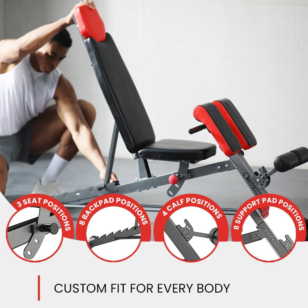 Multi-Functional Adjustable FID Weight Bench and Roman Chair