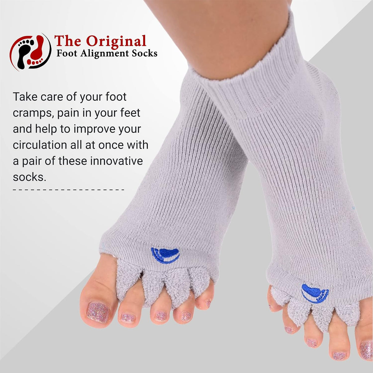 My Happy Feet Foot Alignment Socks with Toe Separators