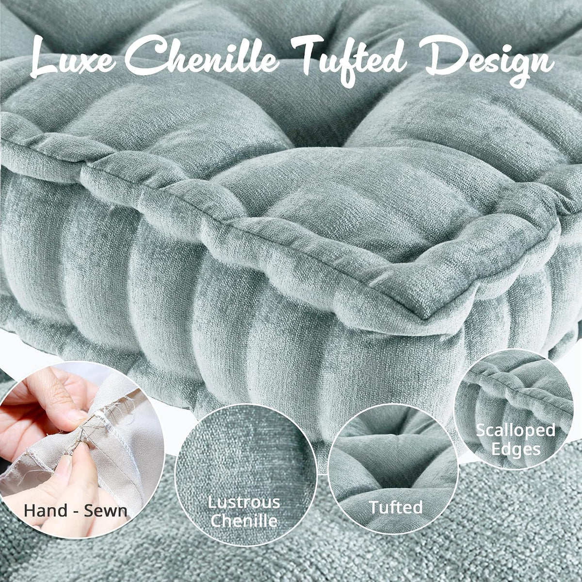 Intelligent Design Floor Pillow, Cushion for Meditation, 24x24 Yellow