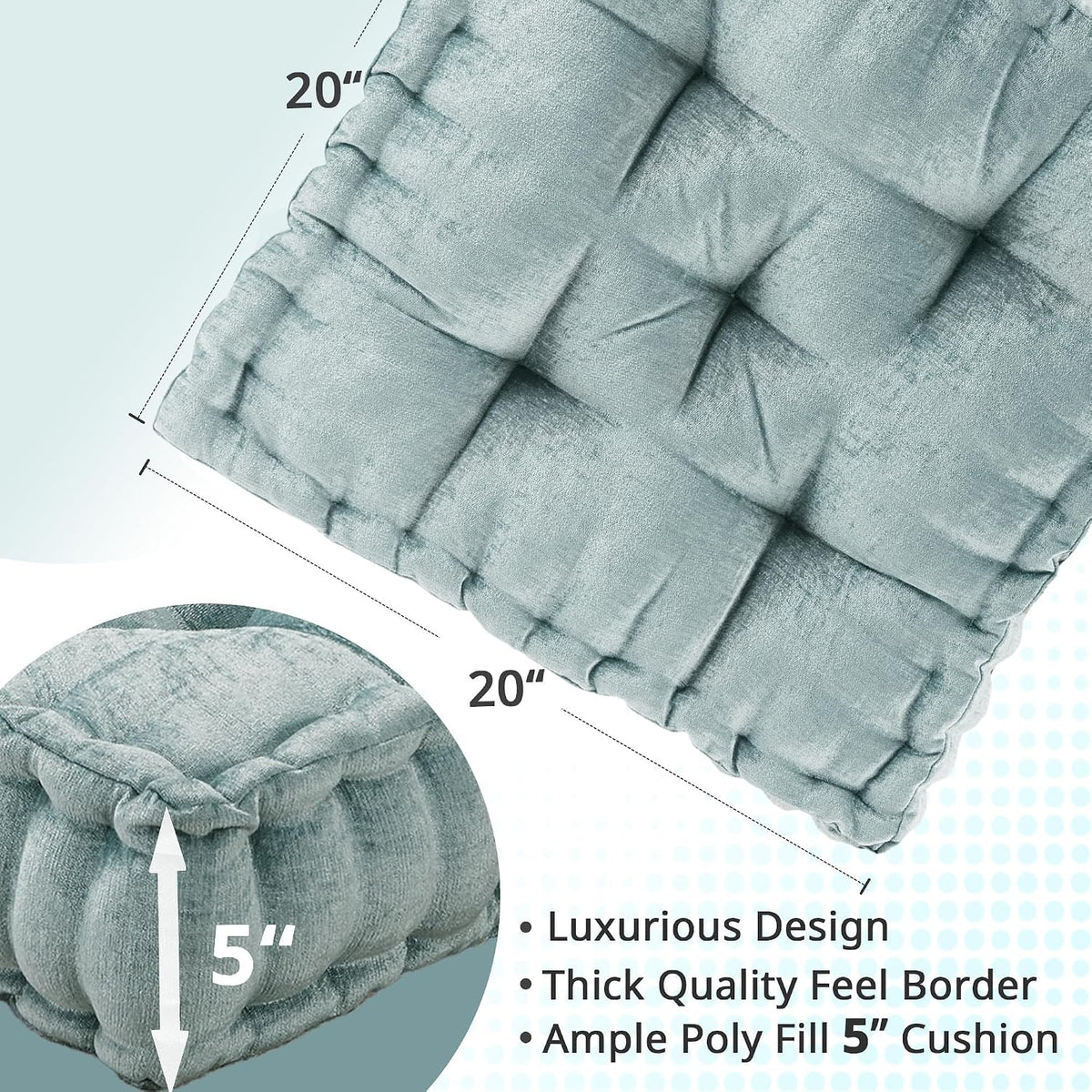 Intelligent Design Floor Pillow, Cushion for Meditation, 24x24 Yellow